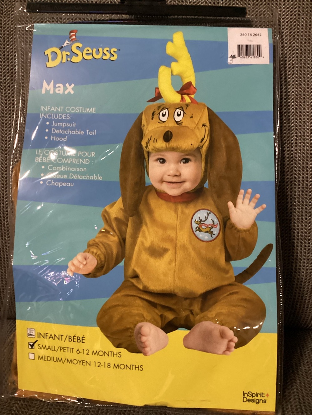Max Dog Costume How the Grinch Stole Christmas Dr. Seuss Infant Baby 6-12 months